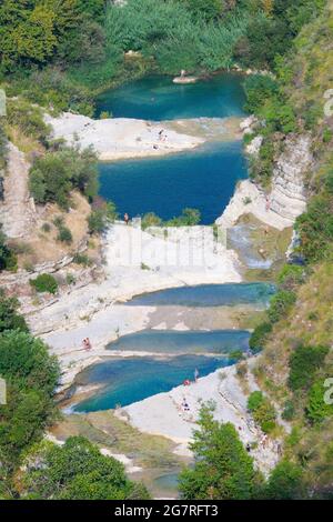 La réserve naturelle de Cavagrande del Cassibile, Sicile, Italie Banque D'Images