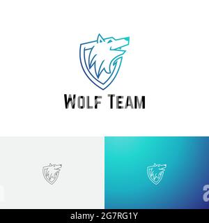 Logo de l'équipe Esport du jeu Wild Wolf Head Shield Illustration de Vecteur