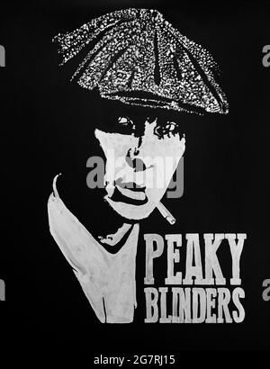 Peaky Blinders art, portrait Tommy Shelby Banque D'Images