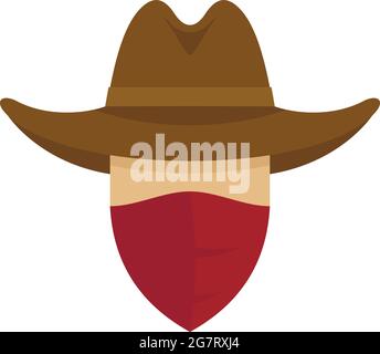 Icône de cow-boy du désert. Illustration plate de l'icône de vecteur de cowboy du désert isolée sur fond blanc Illustration de Vecteur