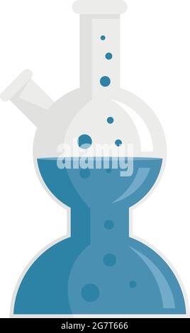 Icône de pot de laboratoire en ébullition. Illustration plate de l'icône de vecteur de pot de laboratoire bouillante isolée sur fond blanc Illustration de Vecteur