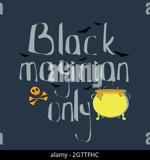 Lettrage noir magicien Halloween Illustration de Vecteur