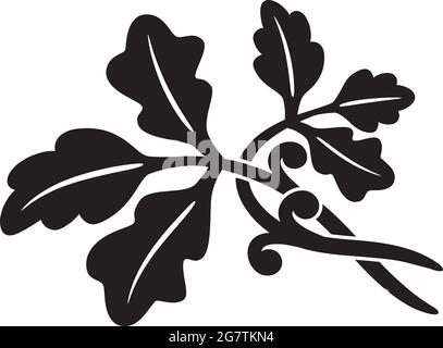 Illustration vectorielle de style art déco avec silhouettes de feuilles de chêne Illustration de Vecteur