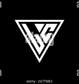 Monogramme logo LC avec forme tirangle isolé sur fond noir icône de vecteur géométrique Illustration de Vecteur