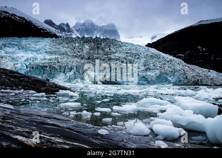 Glacier Pia, Glacier Alley, Patagonie chilienne. Banque D'Images