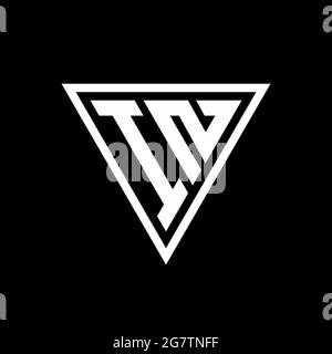 DANS logo monogramme avec la forme tirangle isolé sur fond noir icône de vecteur géométrique Illustration de Vecteur