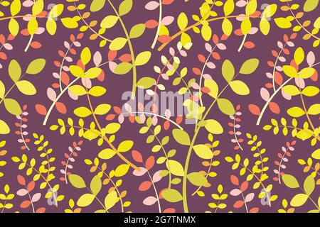 Joli motif plantes vert clair sans couture Illustration de Vecteur