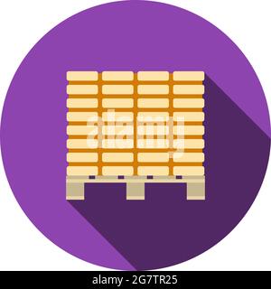 Icône de la palette de construction. Motif pochoir à cercle plat avec ombre longue. Illustration vectorielle. Illustration de Vecteur