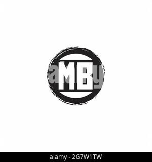 Logo MB lettre initiale Monogramme avec modèle de forme de cercle abstrait isolé sur fond blanc Illustration de Vecteur