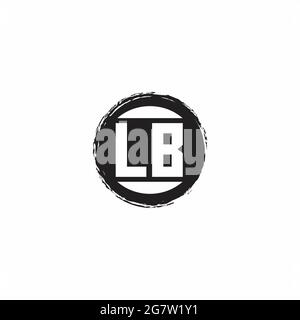 LOGO LB lettre initiale Monogramme avec modèle de forme de cercle abstrait isolé sur fond blanc Illustration de Vecteur