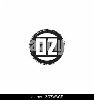 LOGO OZ lettre initiale Monogramme avec modèle de forme de cercle abstrait isolé sur fond blanc Illustration de Vecteur