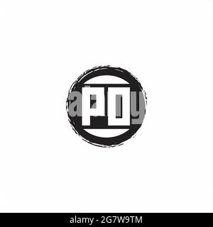 Po logo lettre initiale Monogramme avec modèle de forme de cercle abstrait isolé sur fond blanc Illustration de Vecteur