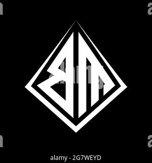 Logo BM lettres monogramme avec prisma modèle de conception vecteur icône moderne Illustration de Vecteur