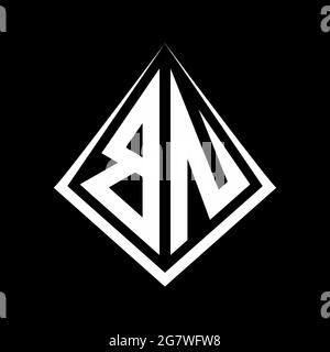 BN logo lettres monogramme avec prisma forme design modèle vecteur icône moderne Illustration de Vecteur