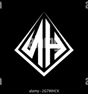 Logo NH lettres monogramme avec prisma modèle de conception vecteur icône moderne Illustration de Vecteur
