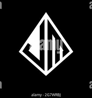 JM logo lettres monogramme avec prisma forme design modèle vecteur icône moderne Illustration de Vecteur
