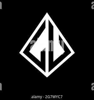 Lu logo lettres monogramme avec prisma forme design modèle vecteur icône moderne Illustration de Vecteur