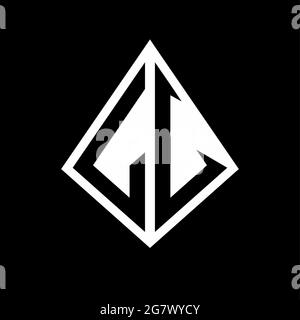 LV logo lettres monogramme avec prisma modèle design vecteur icône moderne