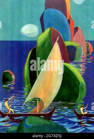 Couverture du magazine Shadowland des années 1920 avec une couverture par UN M Hopfmuller.