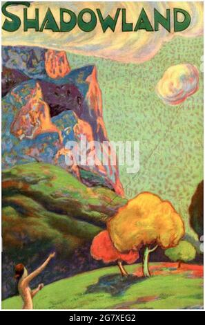 Couverture du magazine Shadowland des années 1920 avec une couverture par UN M Hopfmuller.