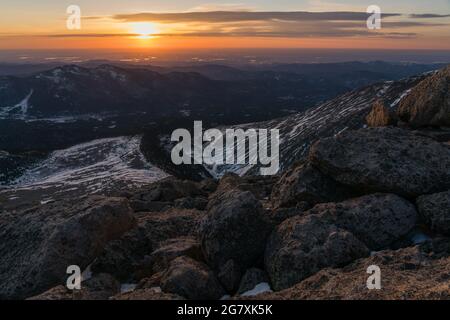 Vue vers l'est depuis le sommet du mont Lady Washington. Banque D'Images