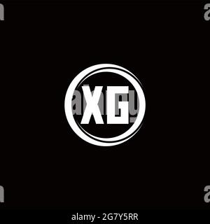 Logo XG lettre initiale monogramme avec tranche circulaire modèle de conception arrondie isolé sur fond noir Illustration de Vecteur