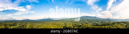 Panorama aérien du parc national des Great Smoky Mountains Banque D'Images