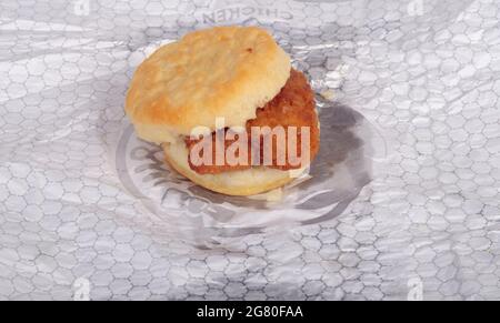 Sandwich de petit déjeuner Wendy's. Banque D'Images