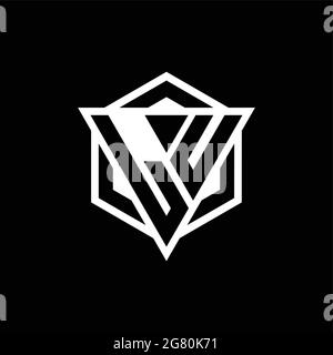 Monogramme du logo LU avec combinaison triangle et forme hexagonale isolée sur le dos et les couleurs blanches Illustration de Vecteur