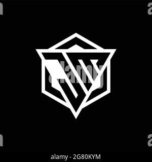 Monogramme du logo JM avec combinaison de triangles et de formes hexagonales isolée sur le dos et de couleurs blanches Illustration de Vecteur