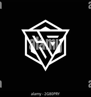 Logo GB monogramme avec combinaison triangle et forme hexagonale isolée sur le dos et les couleurs blanches Illustration de Vecteur
