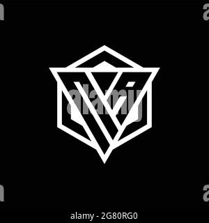 Monogramme du logo NA avec combinaison de triangles et de formes hexagonales isolée sur le dos et de couleurs blanches Illustration de Vecteur