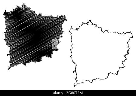 Meissen district (République fédérale d'Allemagne, district rural de Swabia, État libre de Saxe) carte illustration vectorielle, scribble sketch carte Meissen Illustration de Vecteur