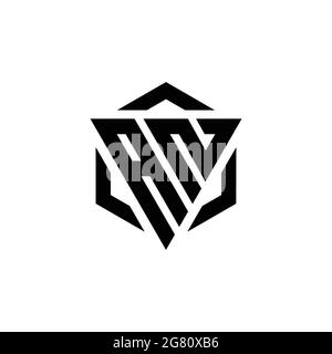 MONOGRAMME logo avec gabarit de conception moderne triangulaire et hexagonale isolé sur fond blanc Illustration de Vecteur
