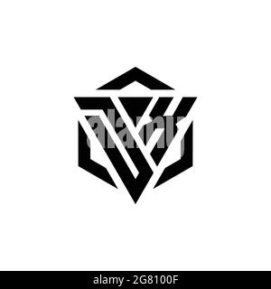 Monogramme DX logo avec gabarit de conception moderne triangulaire et hexagonale isolé sur fond blanc Illustration de Vecteur