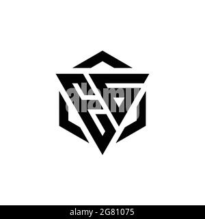 EG logo monogramme avec triangle et modèle de conception moderne hexagonal isolé sur fond blanc Illustration de Vecteur