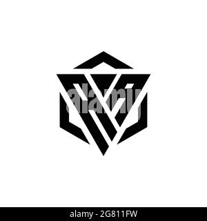 Monogramme AA logo avec gabarit de conception moderne triangulaire et hexagonale isolé sur fond blanc Illustration de Vecteur