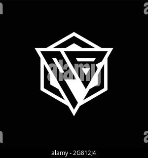 Monogramme PB logo avec combinaison triangle et forme hexagonale isolée sur le dos et les couleurs blanches Illustration de Vecteur