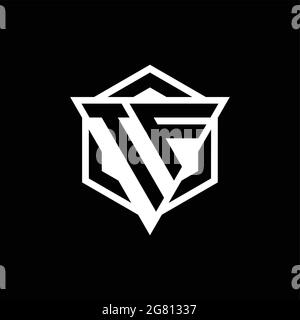 Monogramme du logo TF avec combinaison de triangles et de formes hexagonales isolée au dos et de couleurs blanches Illustration de Vecteur
