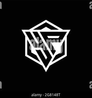 Monogramme avec logo YP avec combinaison triangle et forme hexagonale isolée sur le dos et les couleurs blanches Illustration de Vecteur