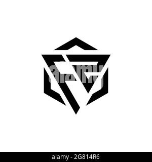 Monogramme FZ logo avec gabarit de conception moderne triangulaire et hexagonale isolé sur fond blanc Illustration de Vecteur