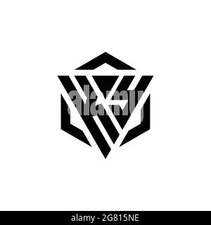 Monogramme KY logo avec gabarit de conception moderne triangulaire et hexagonale isolé sur fond blanc Illustration de Vecteur