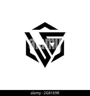 Logo LG monogramme avec triangle et modèle de conception moderne hexagonal isolé sur fond blanc Illustration de Vecteur