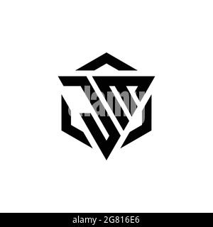 Monogramme JM logo avec gabarit de conception moderne triangulaire et hexagonale isolé sur fond blanc Illustration de Vecteur