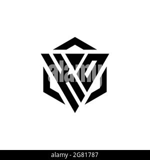 KO logo monogramme avec triangle et modèle de conception moderne hexagonal isolé sur fond blanc Illustration de Vecteur