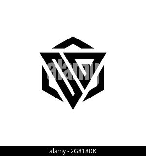 OQ logo monogramme avec triangle et modèle de conception moderne hexagonal isolé sur fond blanc Illustration de Vecteur