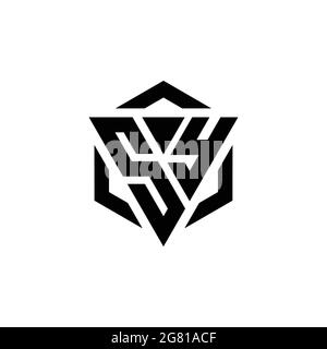 Monogramme SY logo avec gabarit de conception moderne triangulaire et hexagonale isolé sur fond blanc Illustration de Vecteur