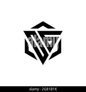 OG logo monogramme avec triangle et modèle de conception moderne hexagonal isolé sur fond blanc Illustration de Vecteur