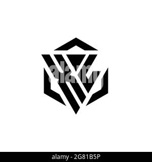 Logo XL monogramme avec triangle et modèle de conception moderne hexagonal isolé sur fond blanc Illustration de Vecteur
