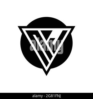 Logo NJ avec triangle d'espace négatif et modèle de forme de cercle isolé sur fond blanc Illustration de Vecteur